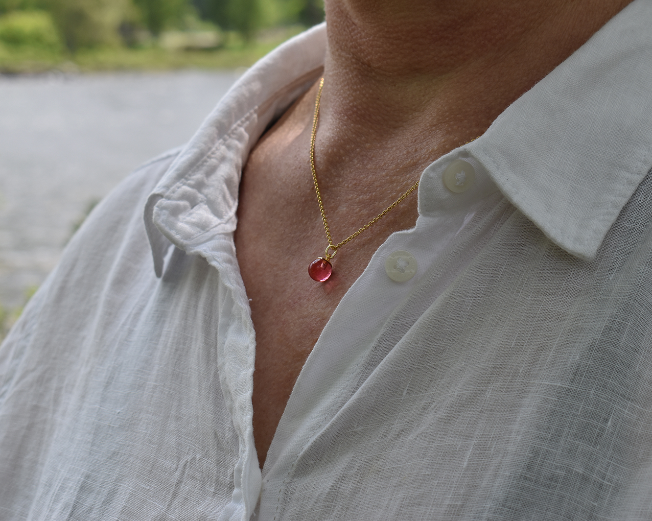 SVALÖ GAMMELROSA - halsband i rosa  guldpläterat - 2