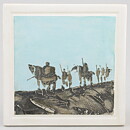 Börje Skohg (1984) Unique Wall Plaque with Horse Riders Motif 12 cm