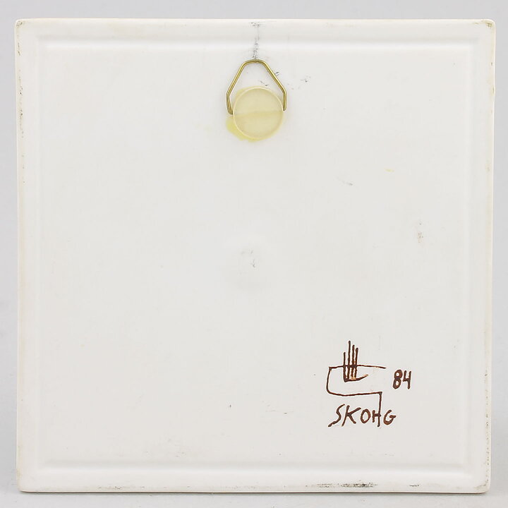 Börje Skohg (1984) Unique Wall Plaque with Horse Riders Motif 12 cm