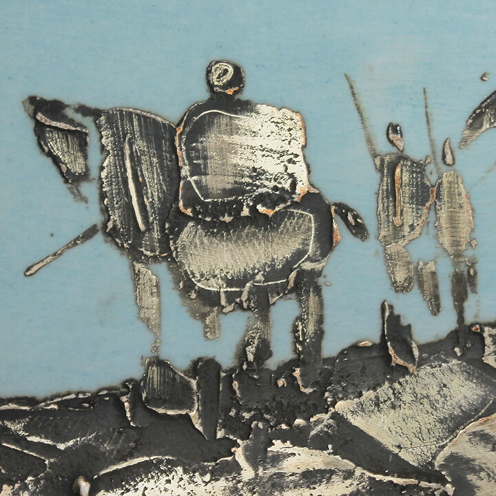 Börje Skohg (1984) Unique Wall Plaque with Horse Riders Motif 12 cm