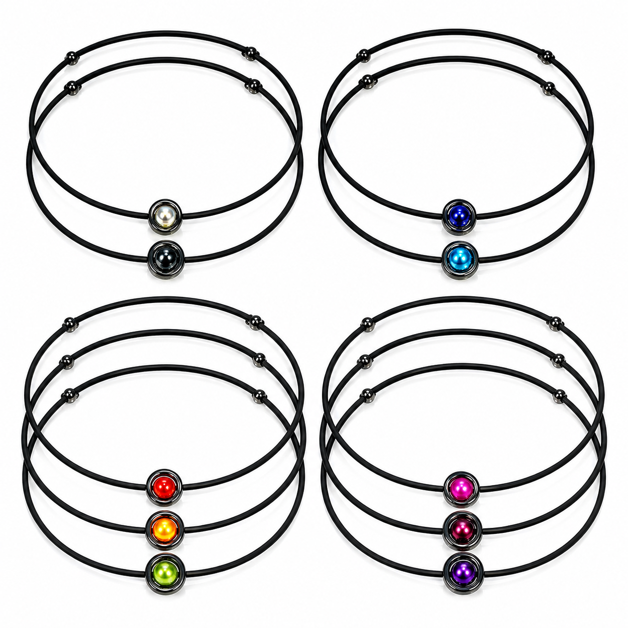 Halsband Elsa Hematit Caramelle  10 färger