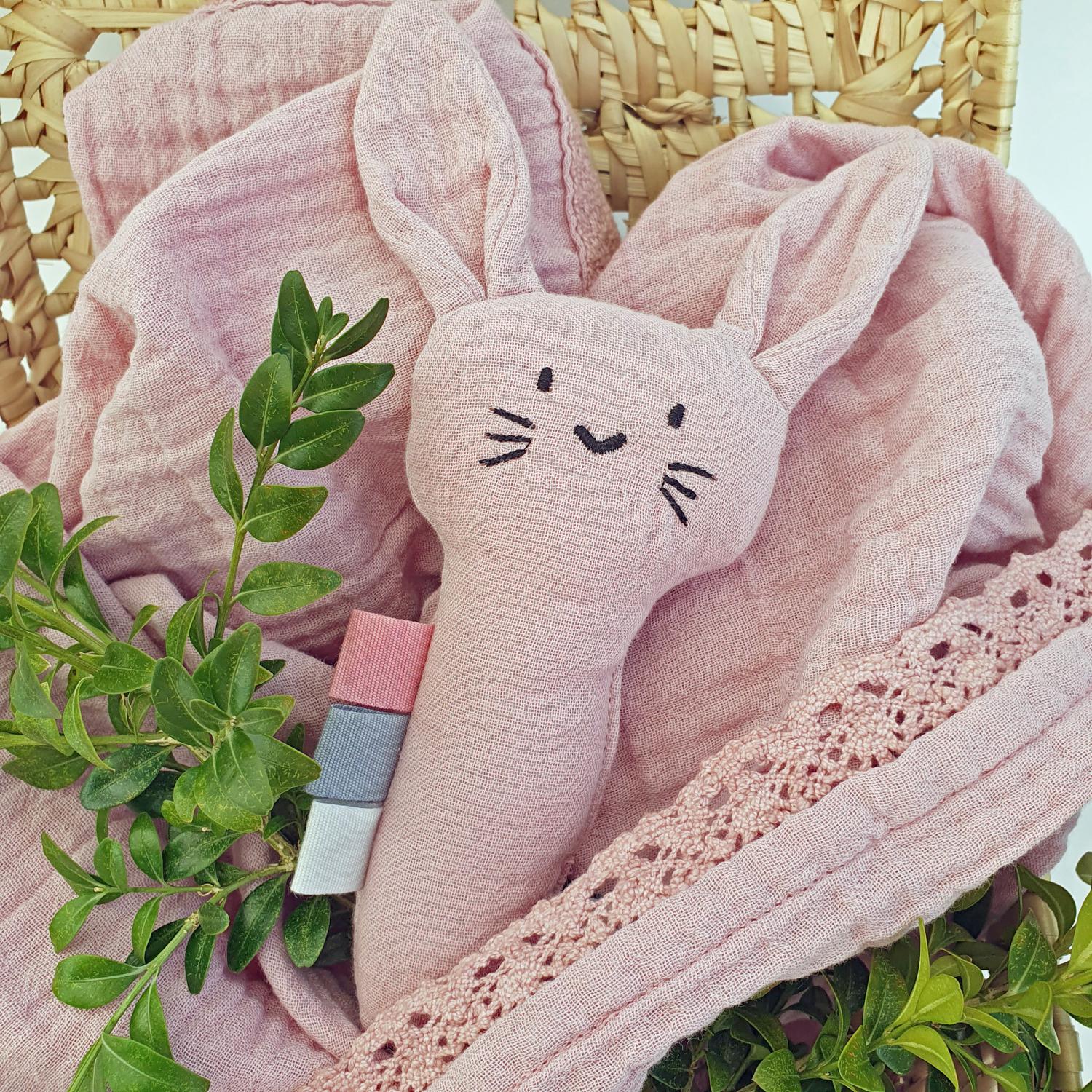 Ekologisk Babyfilt Krinklad Lace Pale Mauve - Babynord - 3
