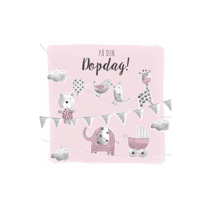 Dopkort på Din Dag Kvadrat, Rosa - Spader