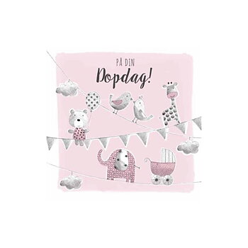 Dopkort på Din Dag Kvadrat, Rosa - Spader