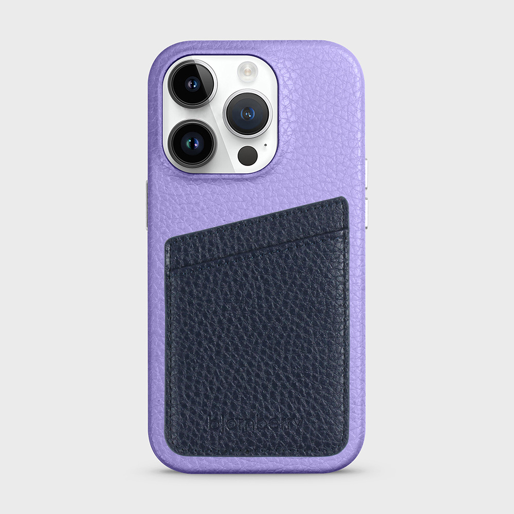 iPhone 14 Pro Leather Case with Card Holder - Lavender - 3