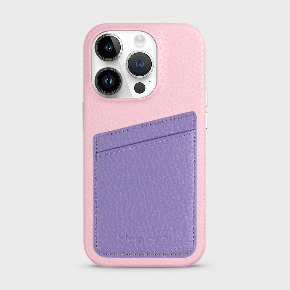 iPhone 14 Pro Leather Case with Card Holder - Pink - 5
