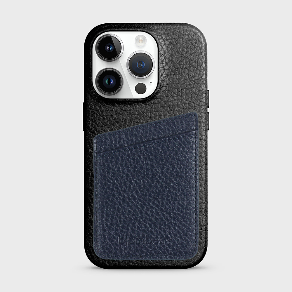 iPhone 14 Pro Leather Case with Card Holder - Black - 5