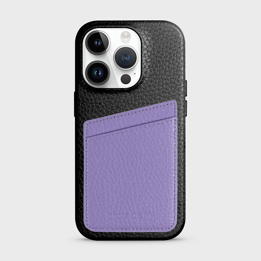 iPhone 14 Pro Leather Case with Card Holder - Black - 2