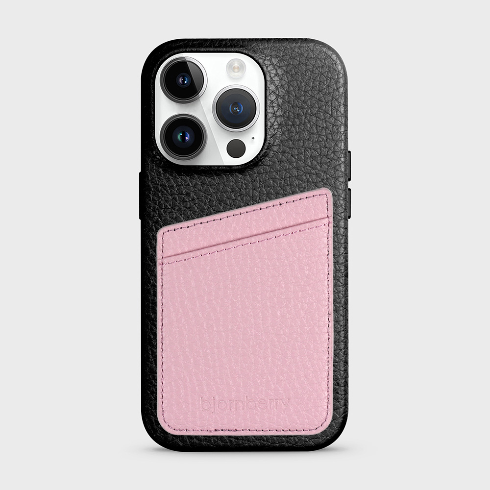 iPhone 14 Pro Leather Case with Card Holder - Black - 6