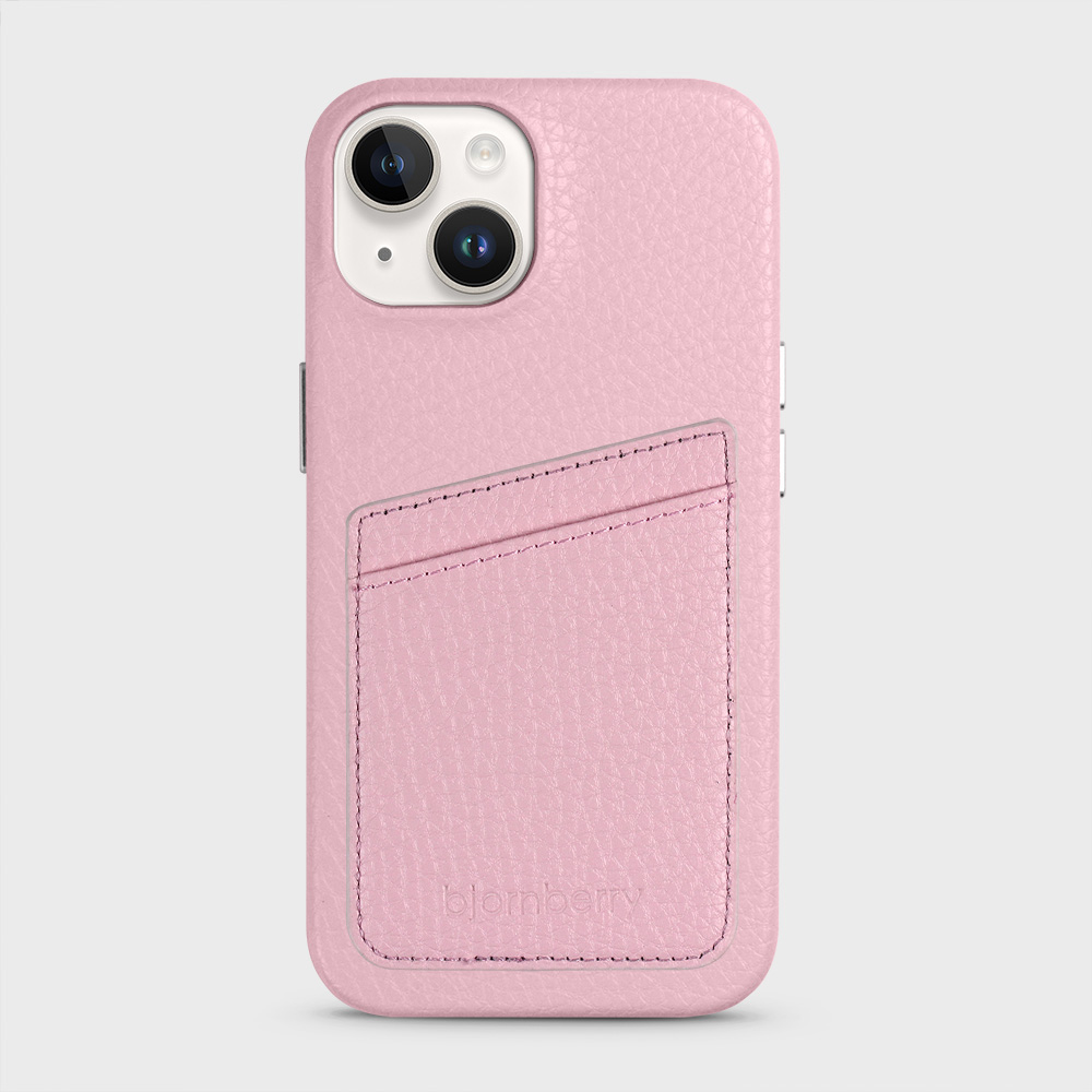iPhone 14 Leather Case with Card Holder - Pink - 5