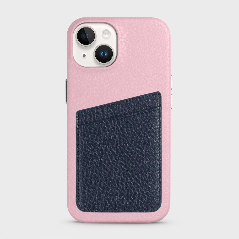 iPhone 14 Leather Case with Card Holder - Pink - 4