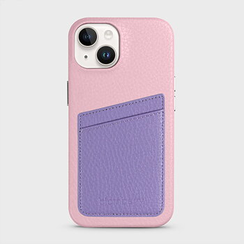 iPhone 14 Läderskal med Kortficka - Rosa