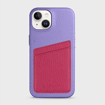 iPhone 14 Läderskal med Kortficka - Lavendel