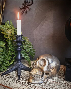 Skull Dekoration - Försilvrat Brons