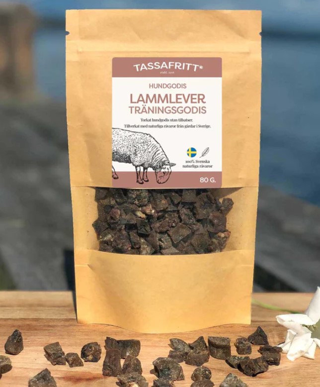 Svenskt hundgodis promenad & träning, lammlever 80g