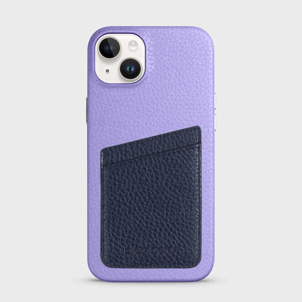 iPhone 14 Plus Leather Case with Card Holder - Lavender - 5