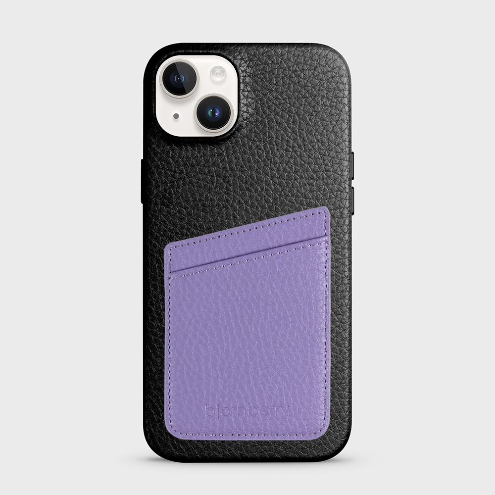 iPhone 14 Plus Leather Case with Card Holder - Black - 2