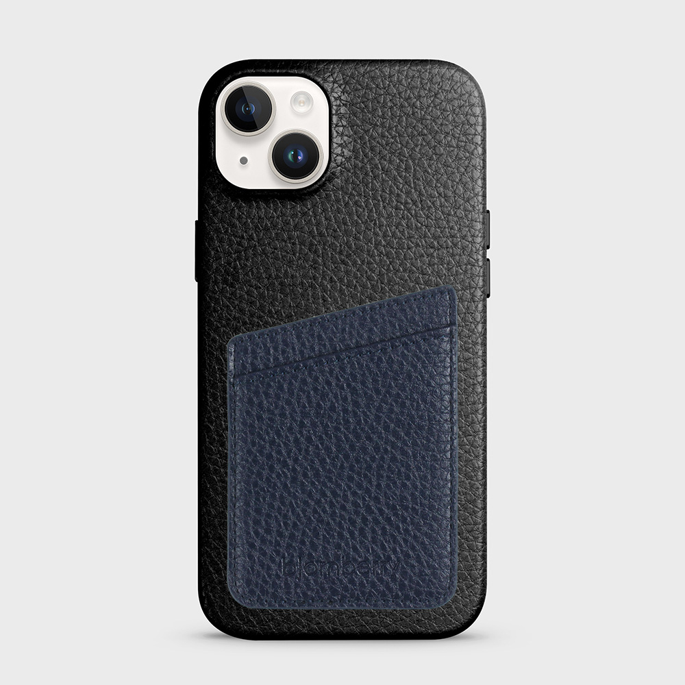 iPhone 14 Plus Leather Case with Card Holder - Black - 5