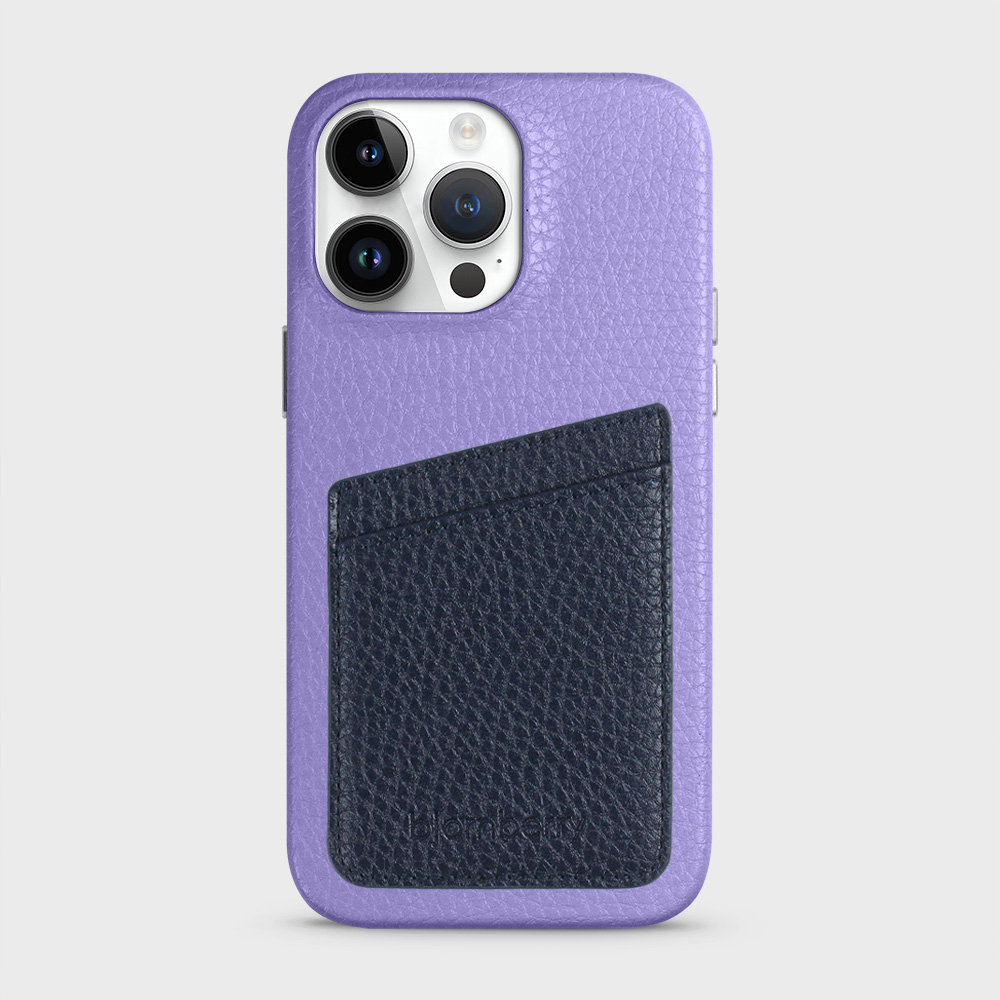 iPhone 14 Pro Max Leather Case with Card Holder - Lavender - 3