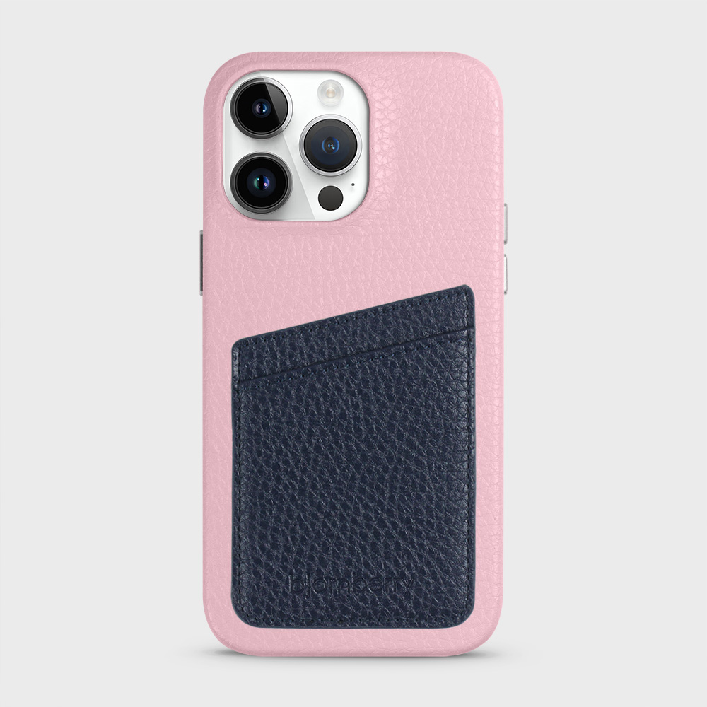 iPhone 14 Pro Max Leather Case with Card Holder - Pink - 8