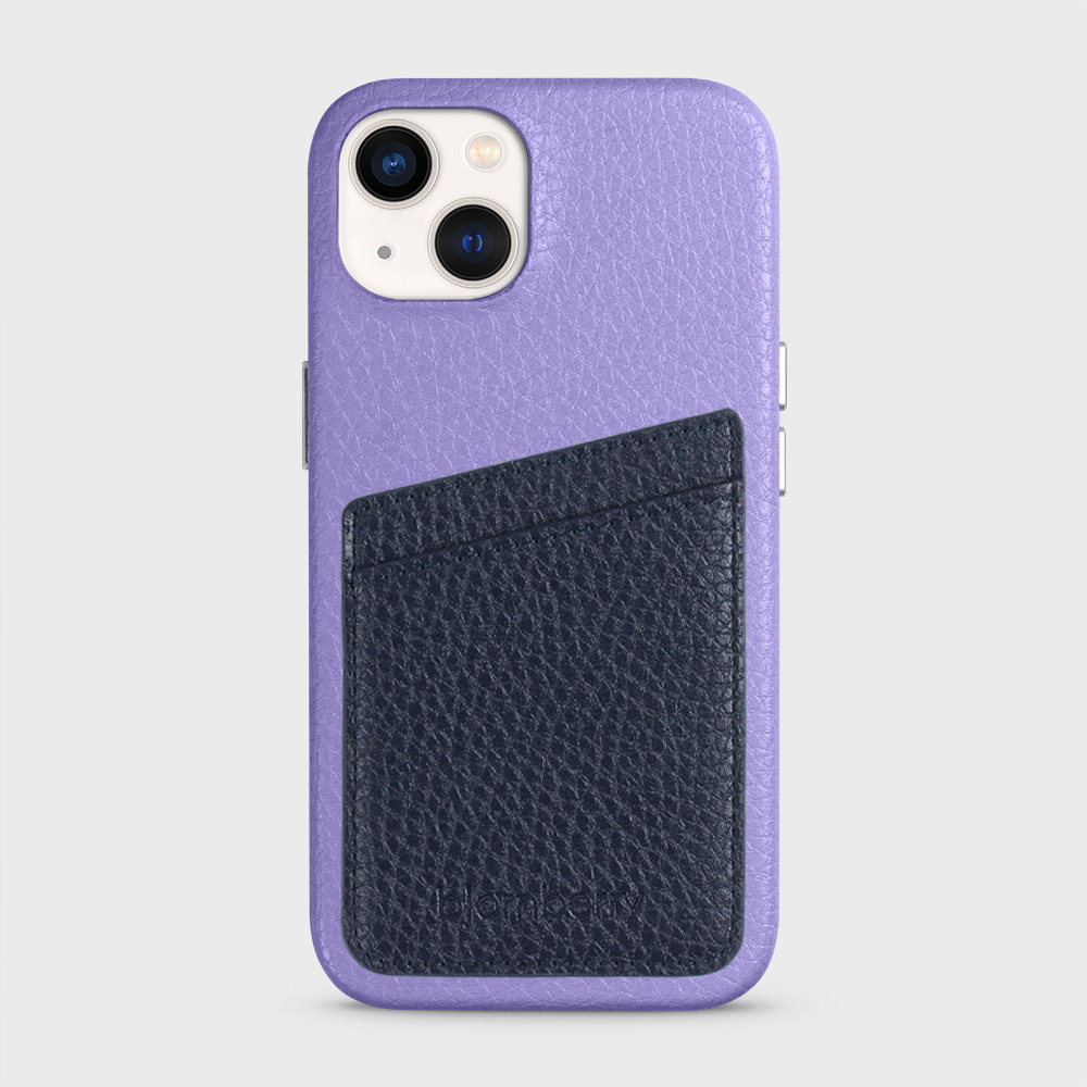 iPhone 13 Leather Case with Card Holder - Lavender - 5