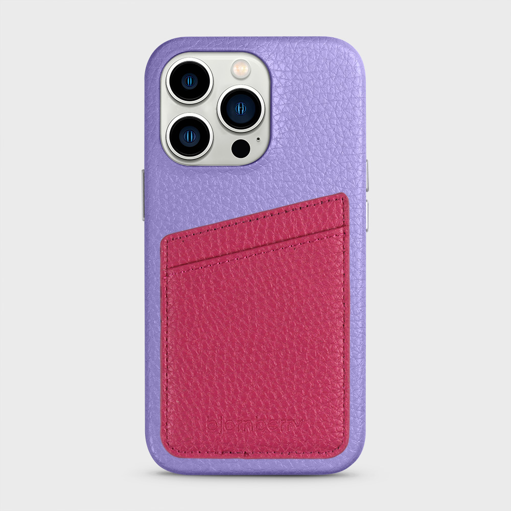 iPhone 13 Pro Leather Case with Card Holder - Lavender - 8