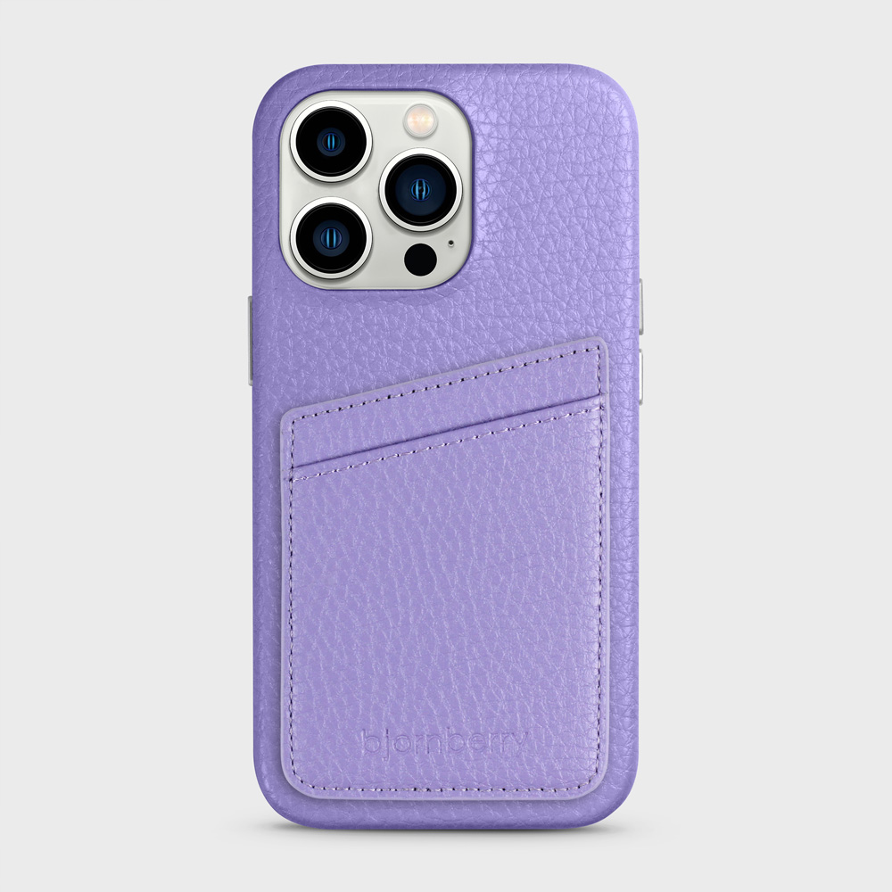 iPhone 13 Pro Leather Case with Card Holder - Lavender - 2