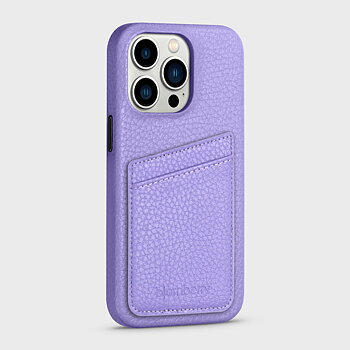 iPhone 13 Pro Läderskal med Kortficka - Lavendel