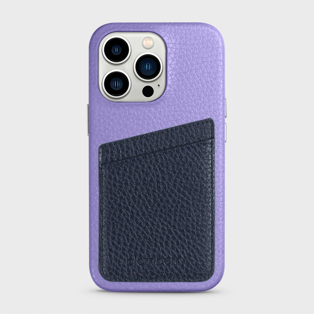 iPhone 13 Pro Leather Case with Card Holder - Lavender - 5