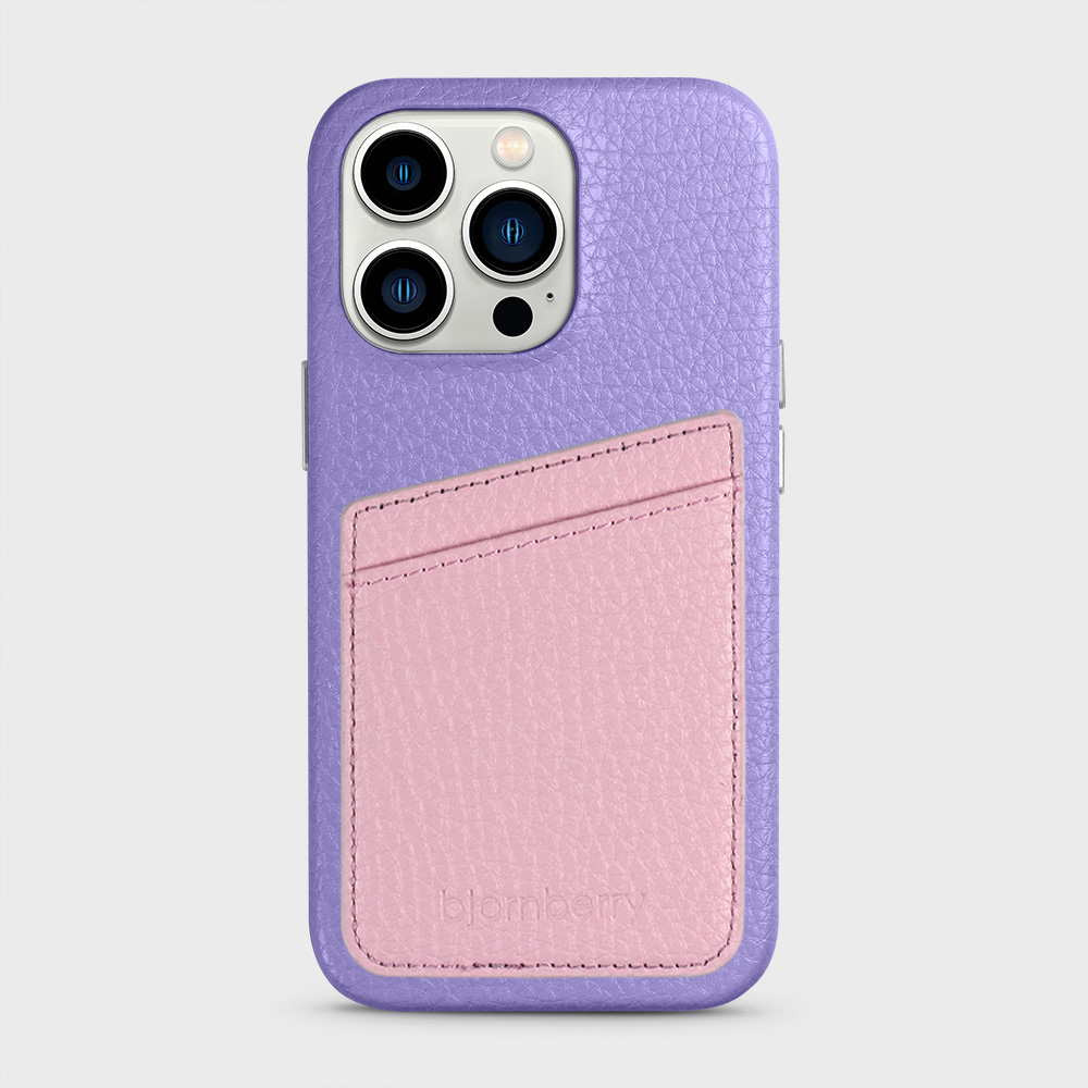 iPhone 13 Pro Leather Case with Card Holder - Lavender - 6