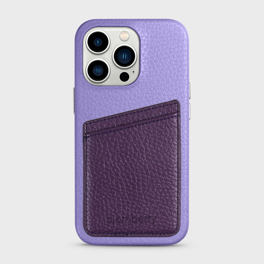 iPhone 13 Pro Leather Case with Card Holder - Lavender - 3
