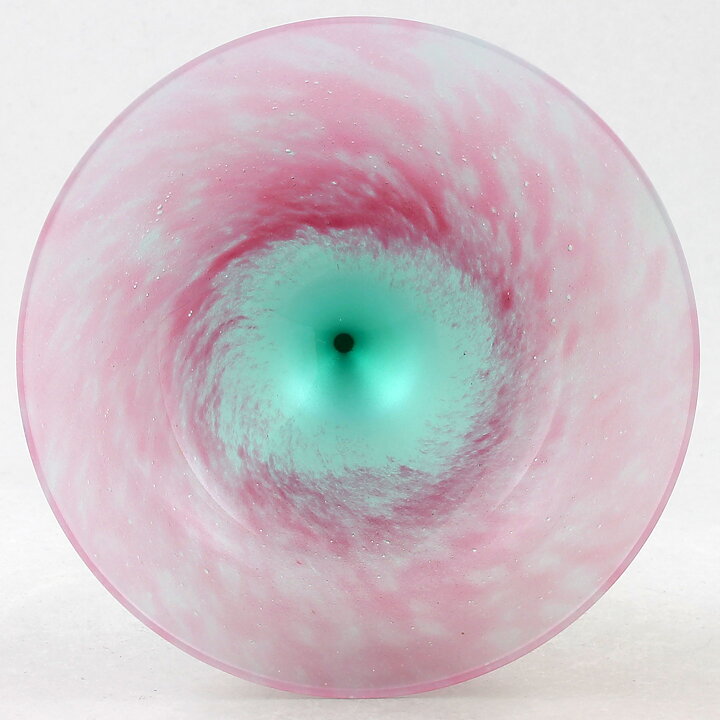 オイバ・トイッカ  Pro Arteシリーズ  グリーン／ピンクのグラス  18cm  1988年〈箱付き〉