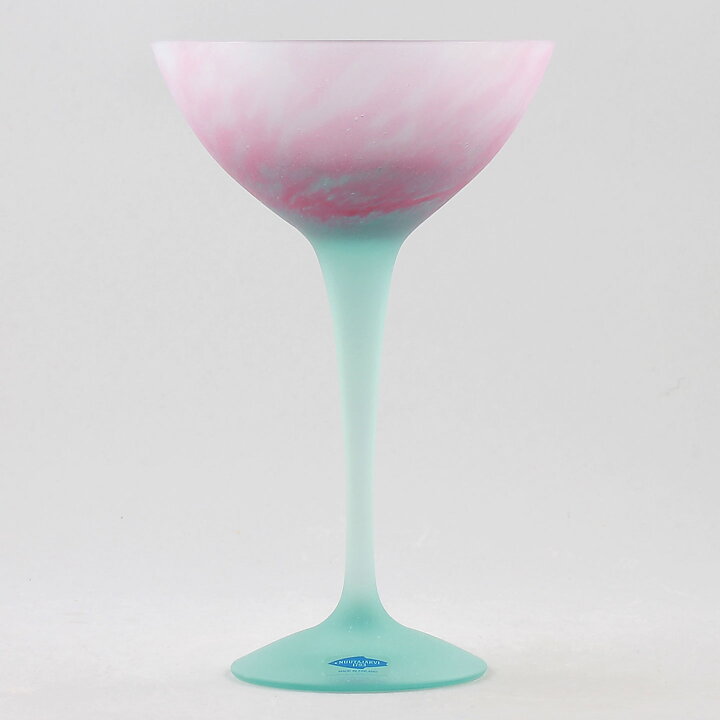 オイバ・トイッカ  Pro Arteシリーズ  グリーン／ピンクのグラス  18cm  1988年〈箱付き〉