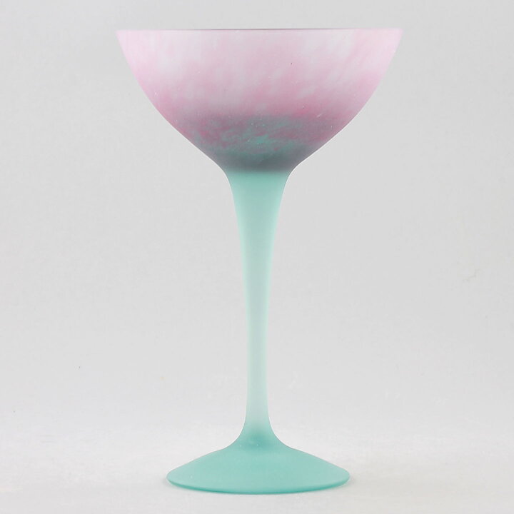 オイバ・トイッカ  Pro Arteシリーズ  グリーン／ピンクのグラス  18cm  1988年〈箱付き〉