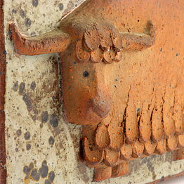 Rolf Palm (1968) Rustic Wall Plaque with Buffalo Motif 21 cm