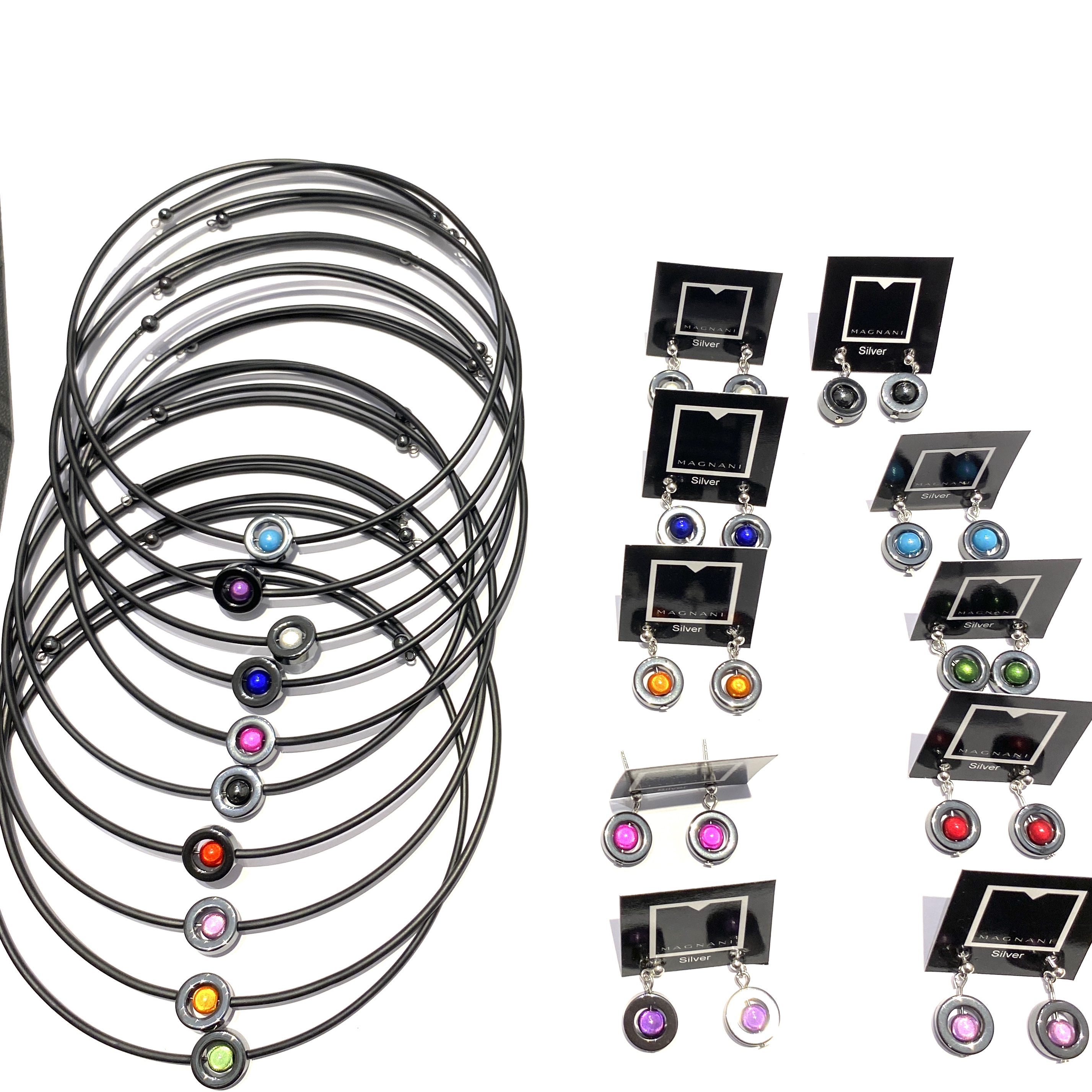 Set Hematite  Necklace earrings Elsa