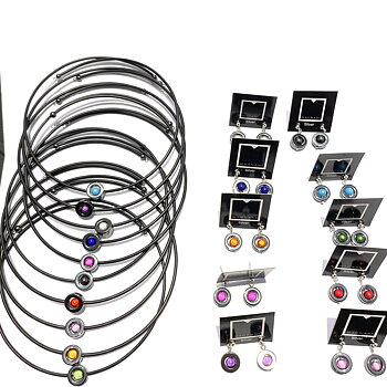 Set Hematite  Necklace earrings Elsa