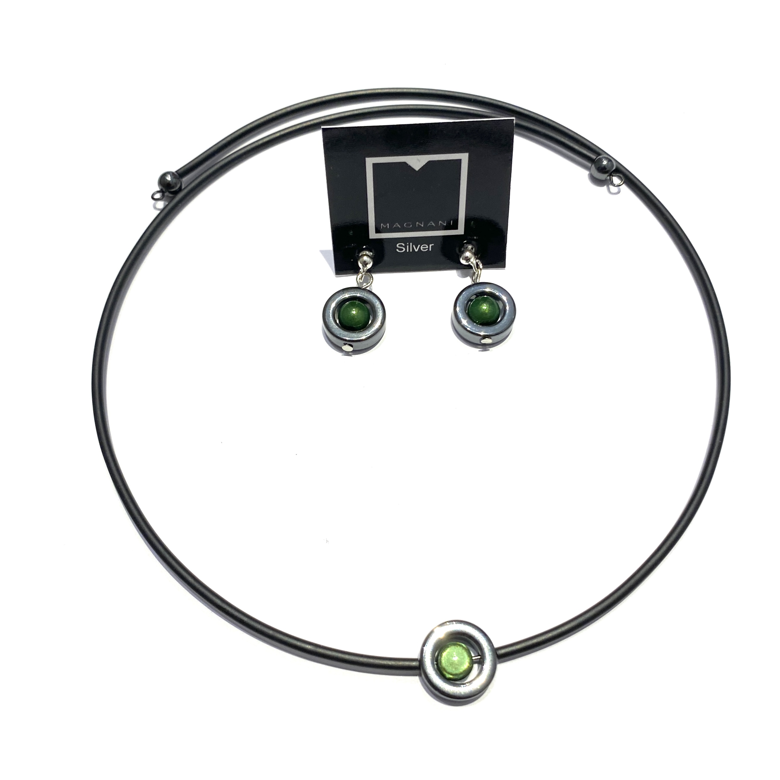 Set Hematite  Necklace earrings Elsa - 2