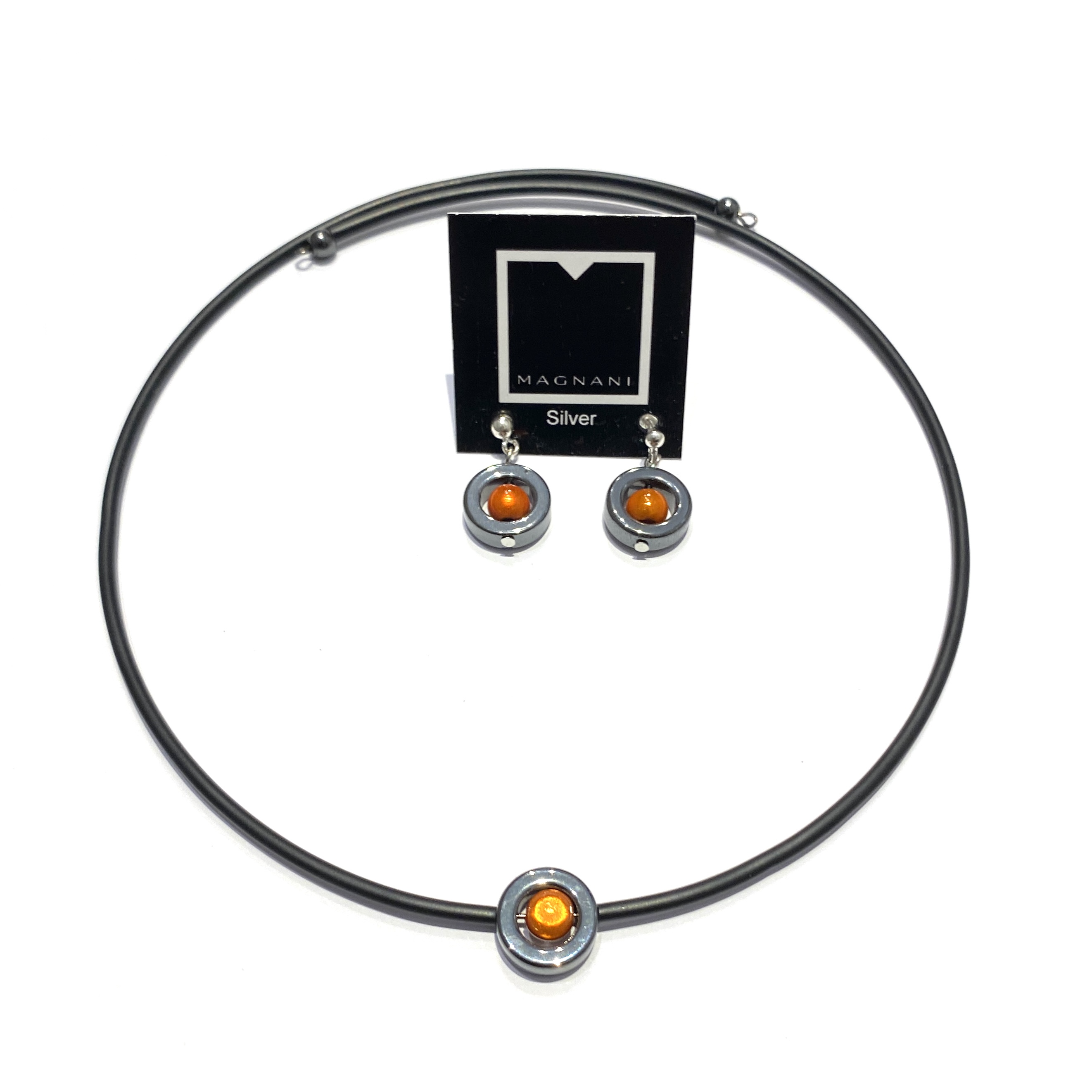 Set Hematite  Necklace earrings Elsa - 8