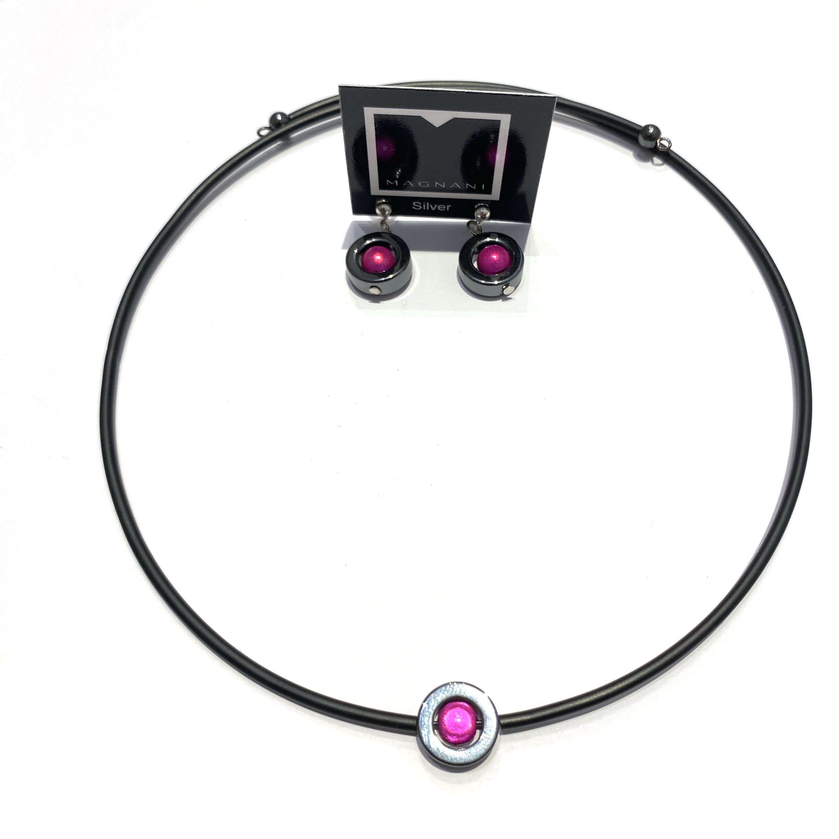 Set Hematite  Necklace earrings Elsa - 9