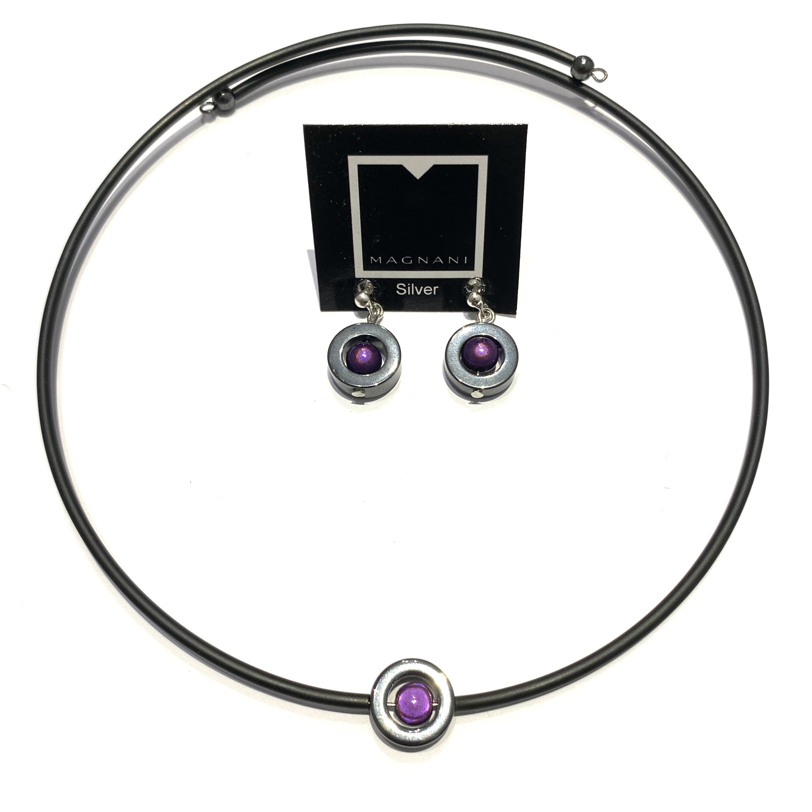 Set Hematite  Necklace earrings Elsa - 7