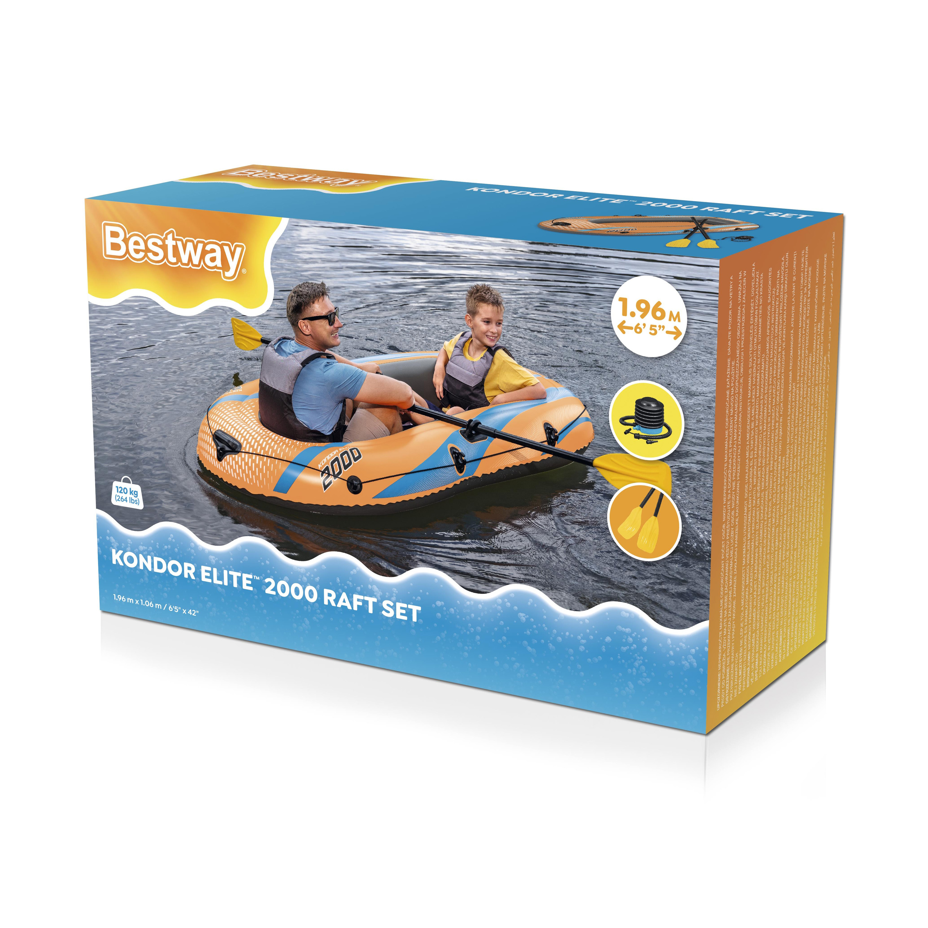 Bestway kondor elite 2000 Raft set 196 X 106 CM - 2