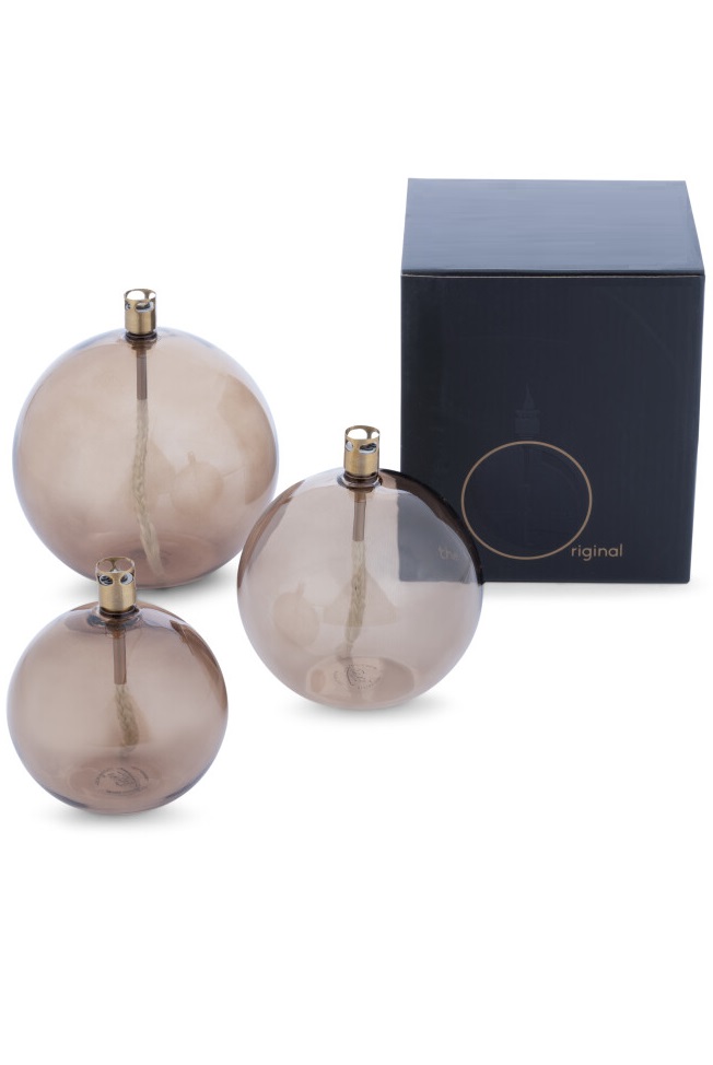 Oljelampa glas - Rund - Champagne/Beige - Ø9 cm - 4