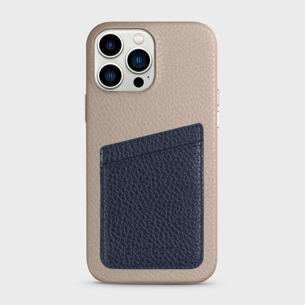 iPhone 13 Pro Max Leather Case with Card Holder - Beige - 5