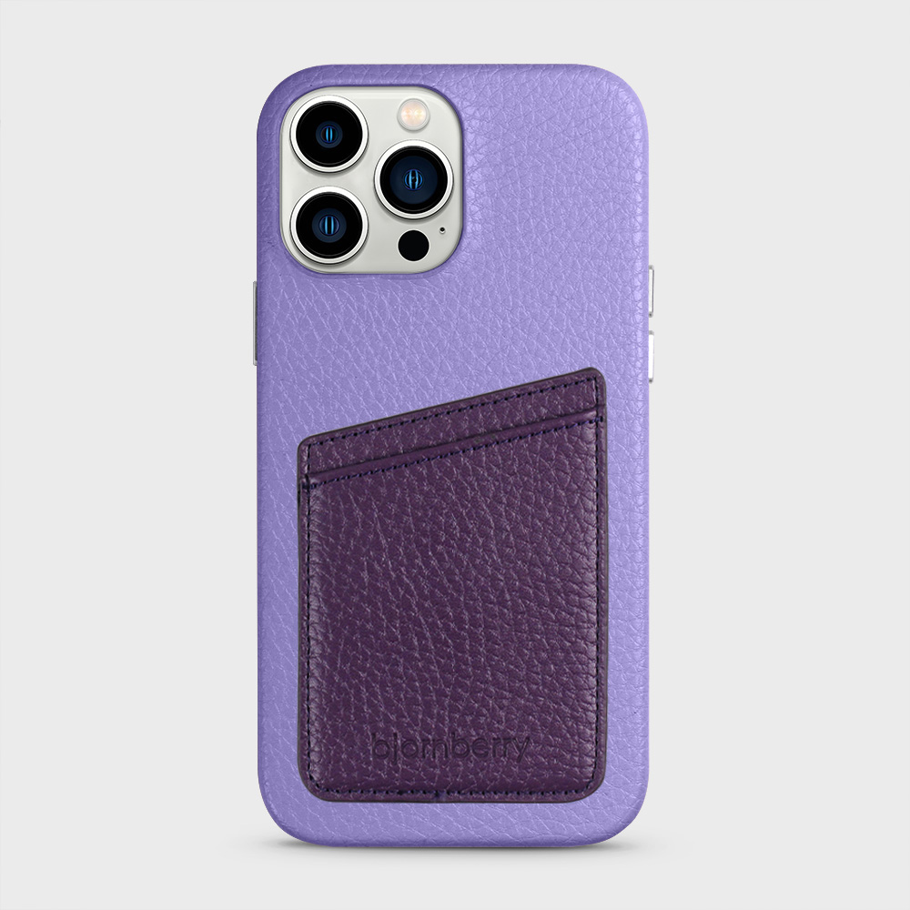 iPhone 13 Pro Max Leather Case with Card Holder - Lavender - 3