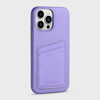 iPhone 13 Pro Max Leather Case with Card Holder - Lavender