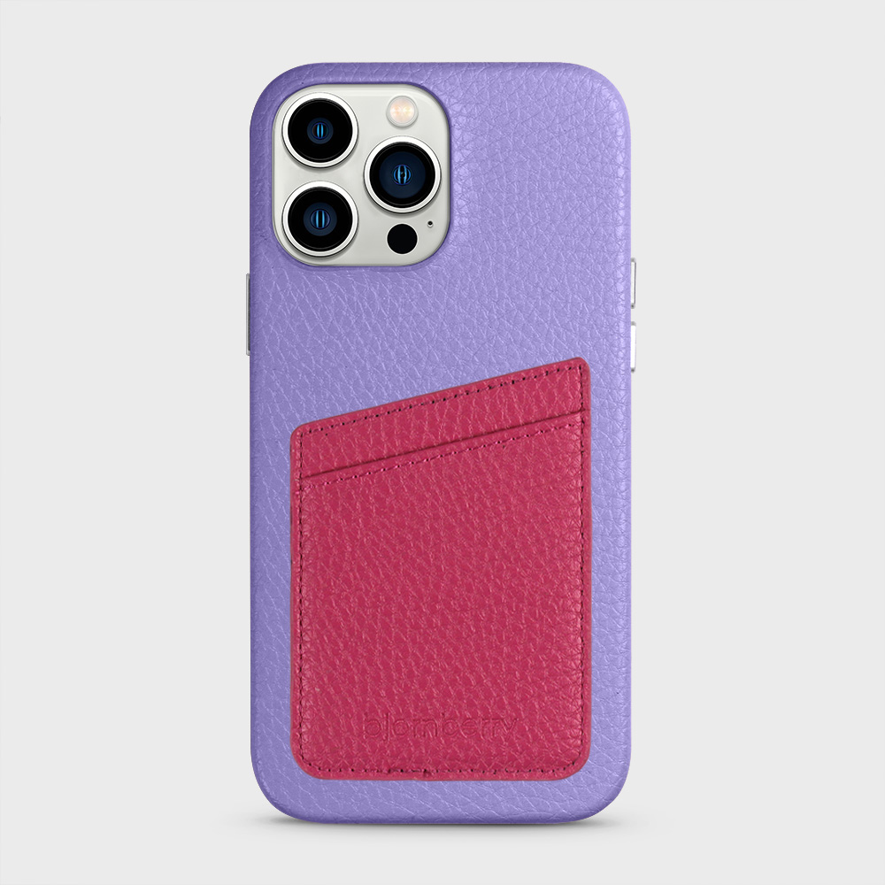 iPhone 13 Pro Max Leather Case with Card Holder - Lavender - 9