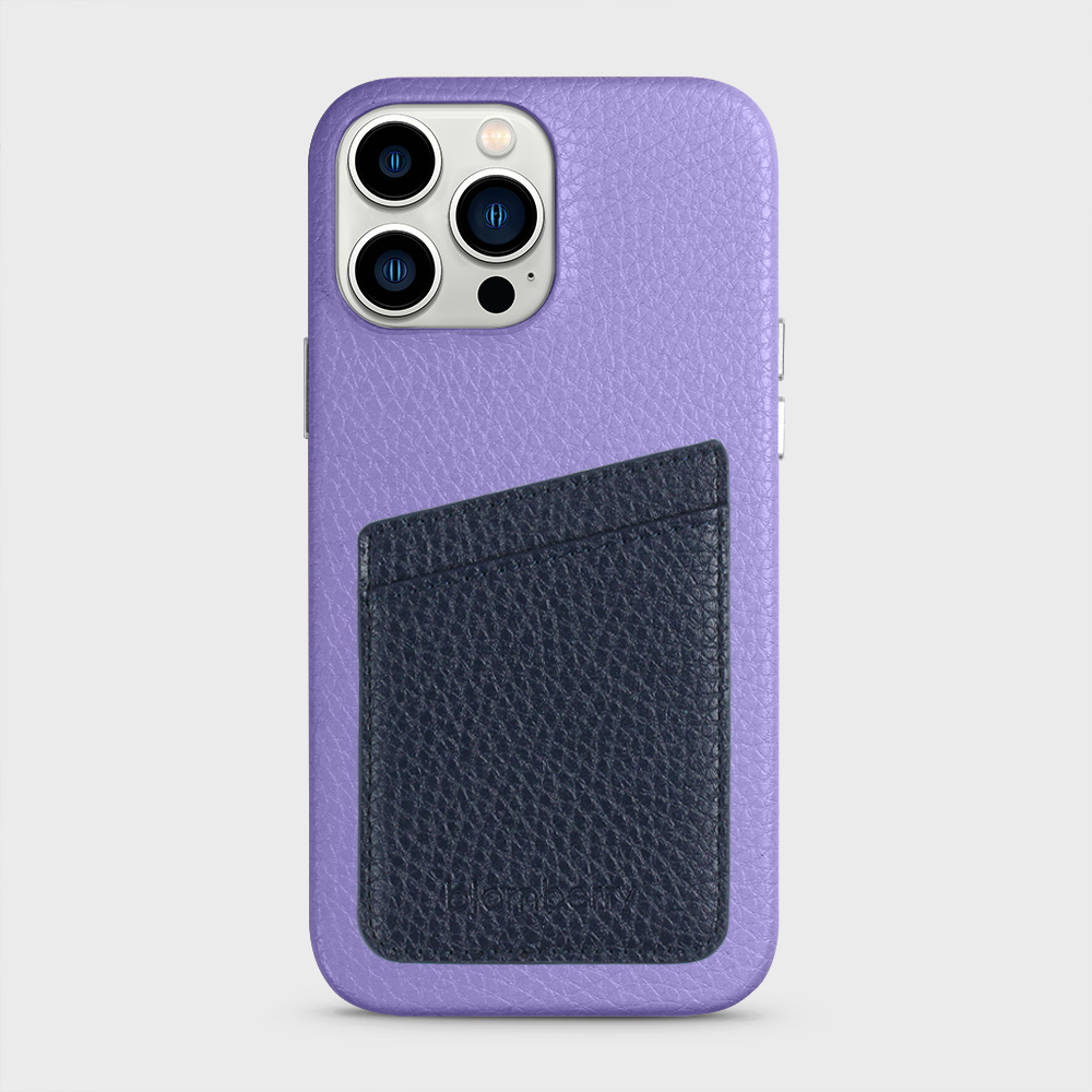 iPhone 13 Pro Max Leather Case with Card Holder - Lavender - 5