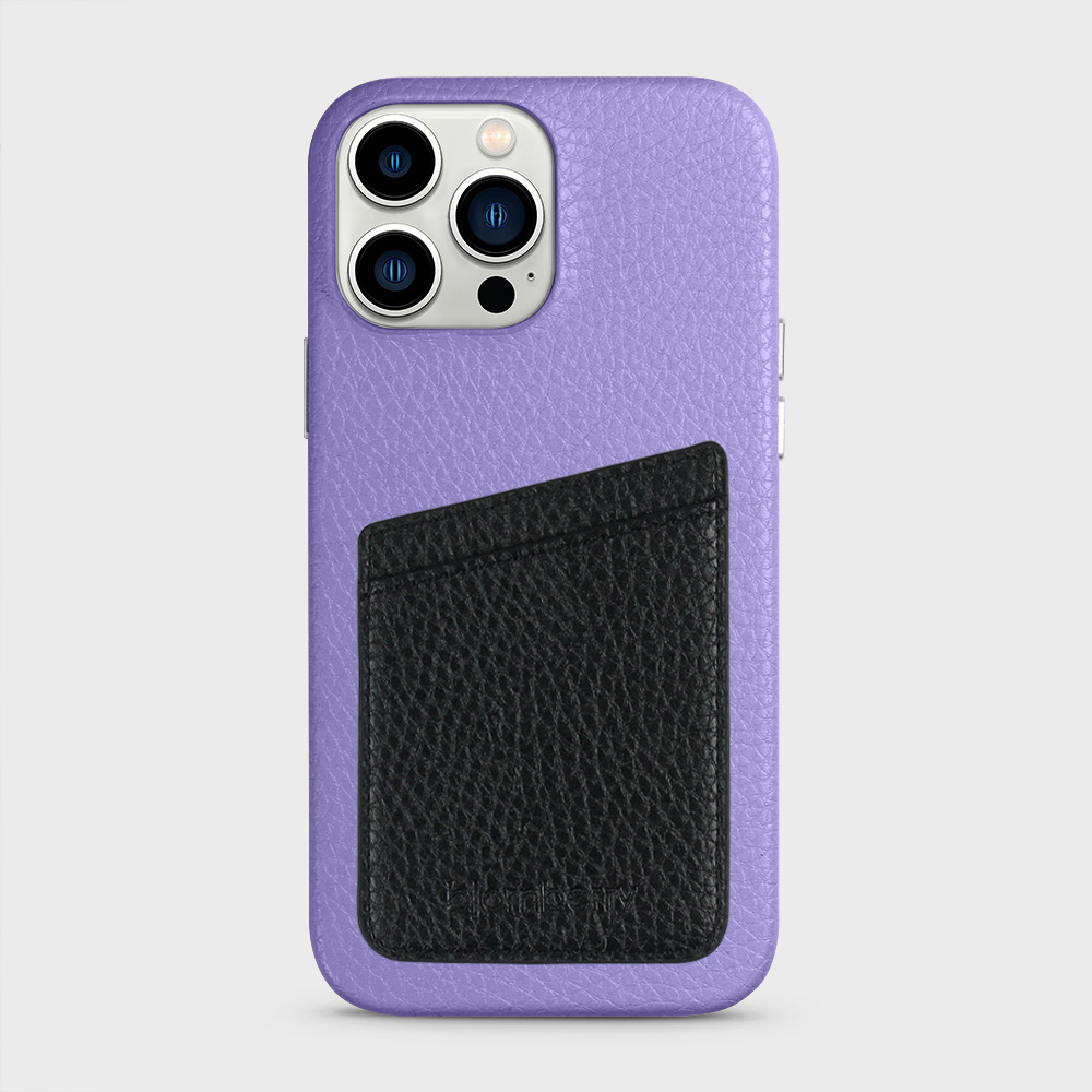 iPhone 13 Pro Max Leather Case with Card Holder - Lavender - 7