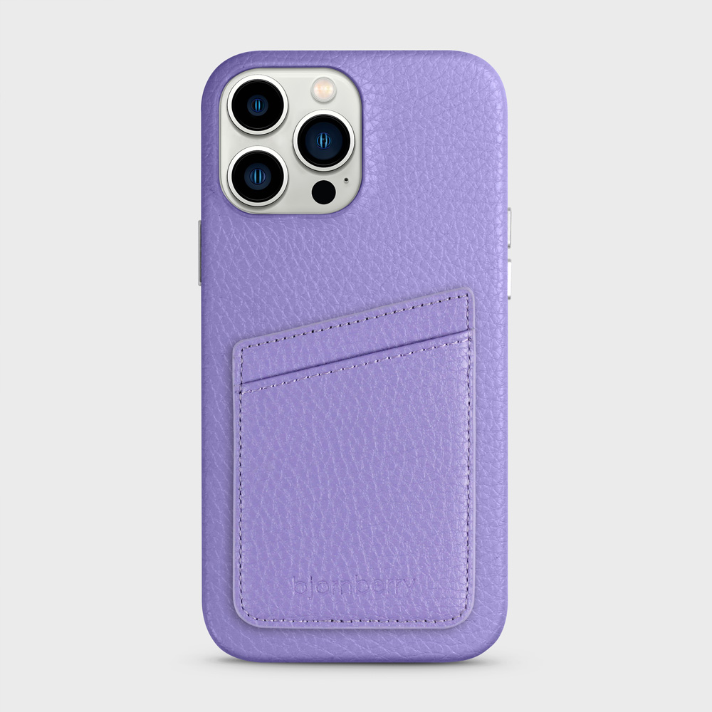 iPhone 13 Pro Max Leather Case with Card Holder - Lavender - 2